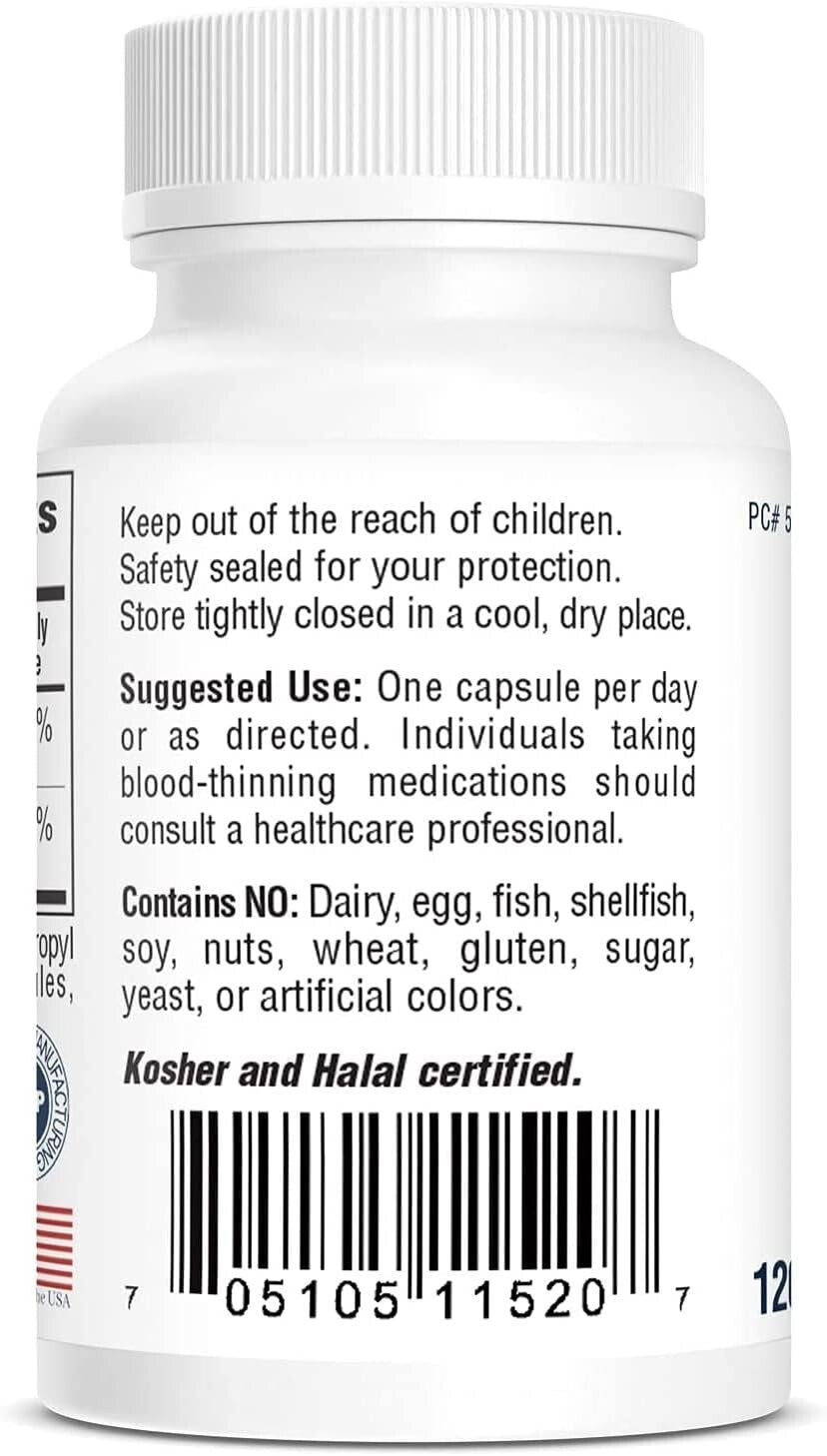 120 Plant-Based D3-K2 Vegcaps - Support Bone, Cardiovascular & Immune Health