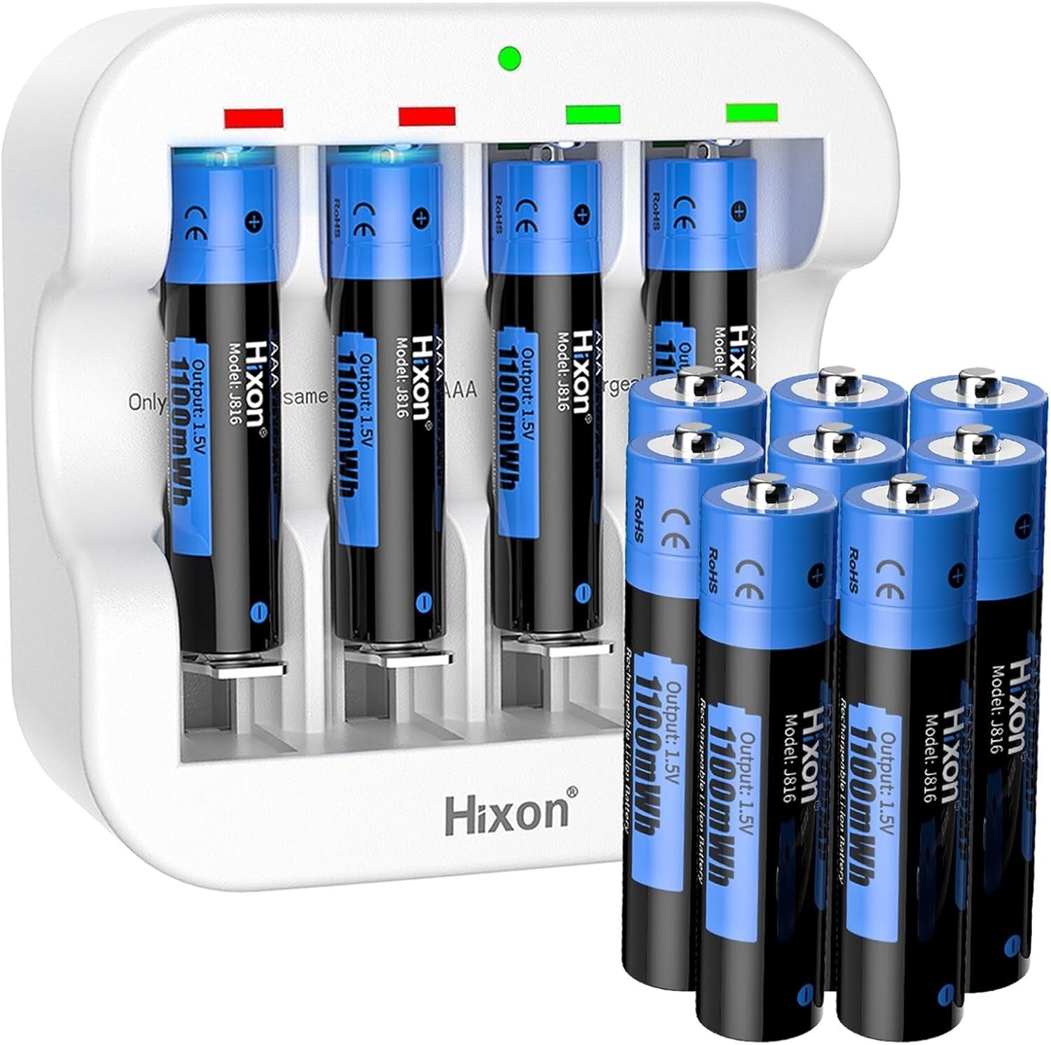 Fast-Charging AAA Lithium Batteries with Constant 1.5V Output - 12 Count Set