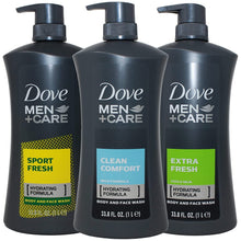 Load image into Gallery viewer, Men+Care Body Wash 3-Pack - Clean Comfort, Extra Fresh, Sport Fresh, Gift Set