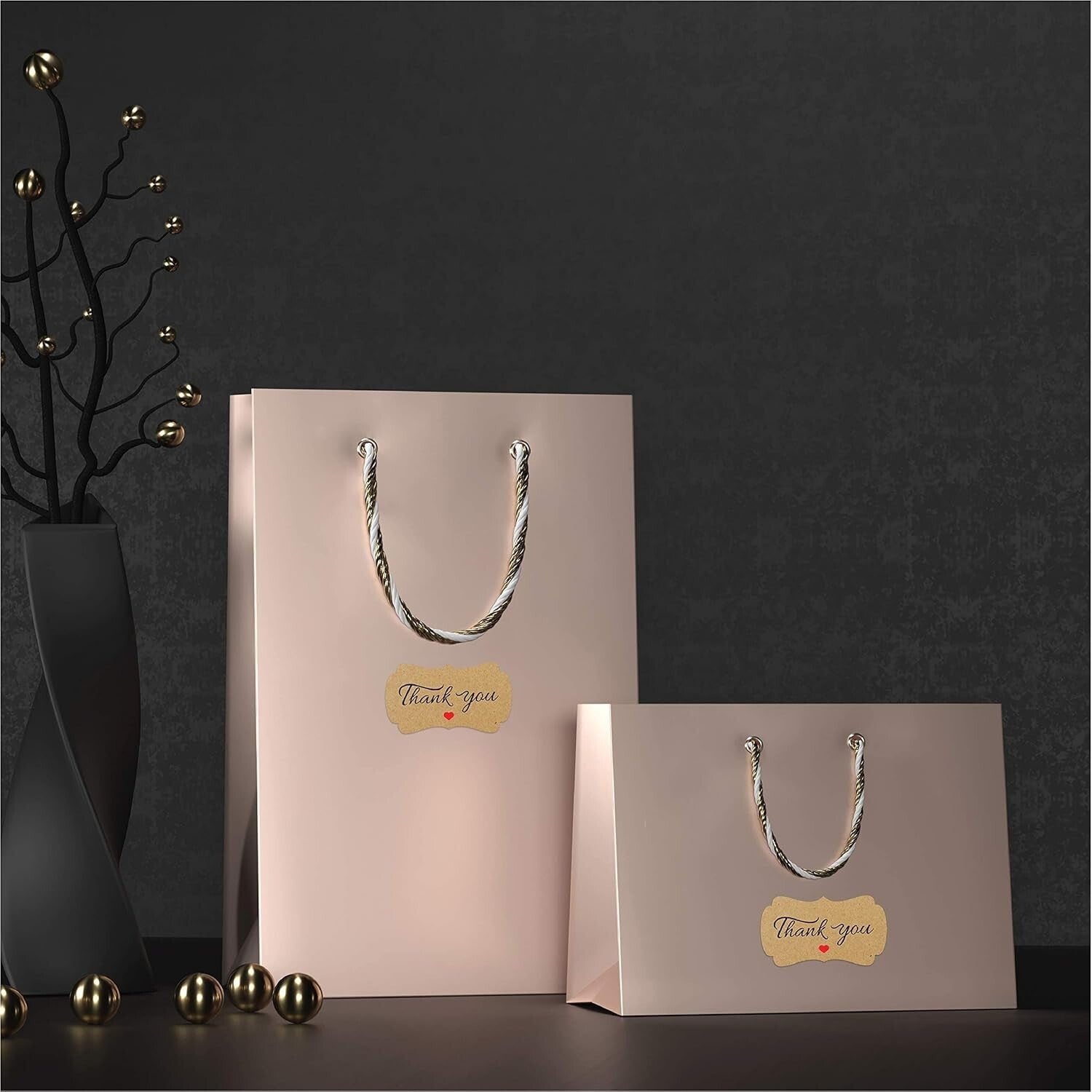 2.25"x1.25" Eco-Friendly Kraft Thank You Stickers - 5000 Pack for Small Ventures