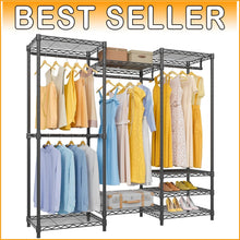 Load image into Gallery viewer, Freestanding Carbon Steel Wardrobe Rack - 790lbs Load Capacity, Modern Style