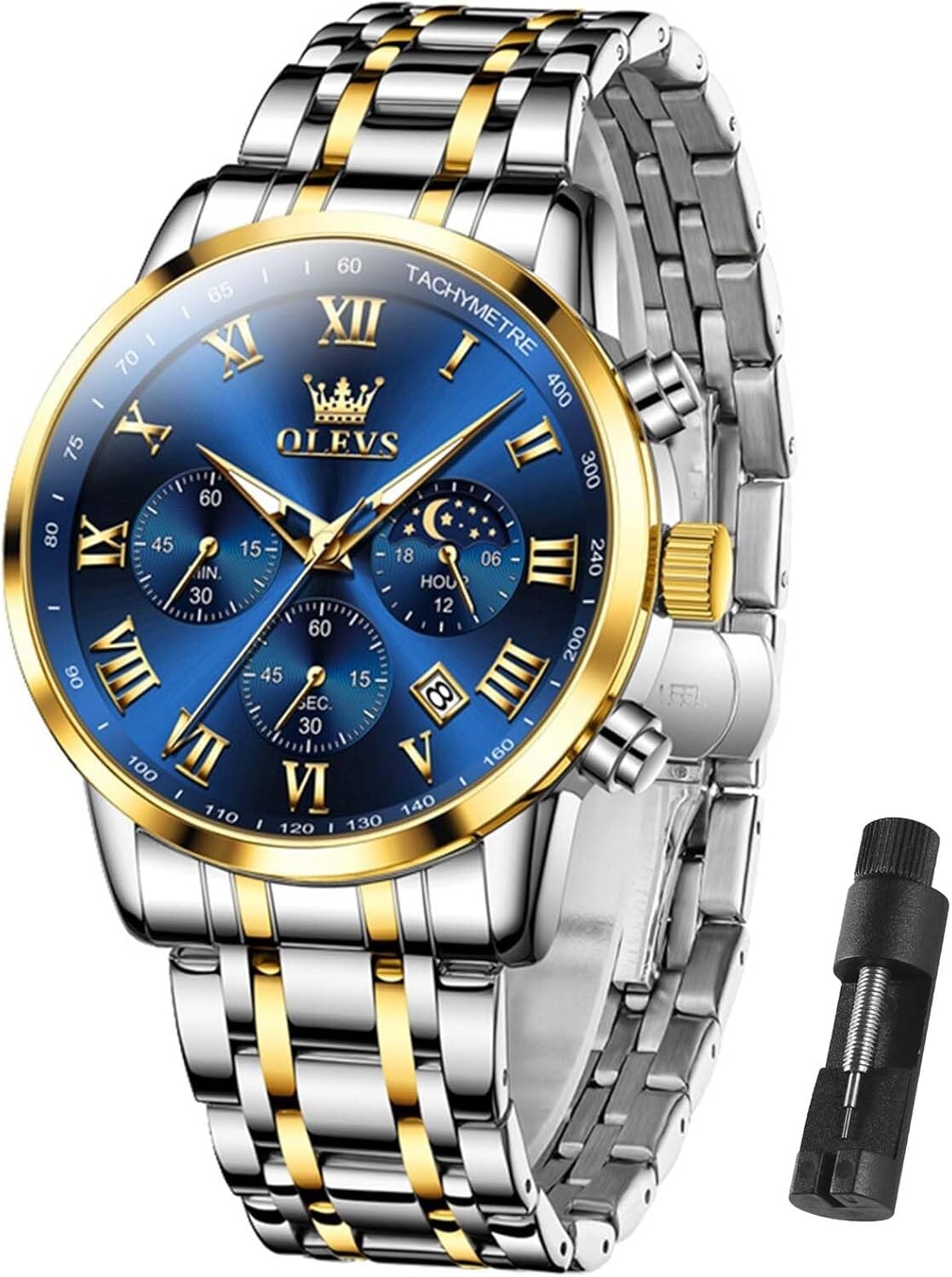 Gifts for Him: Elegant Men's Multi-Dial Chronograph Watch, Waterproof & Luminous