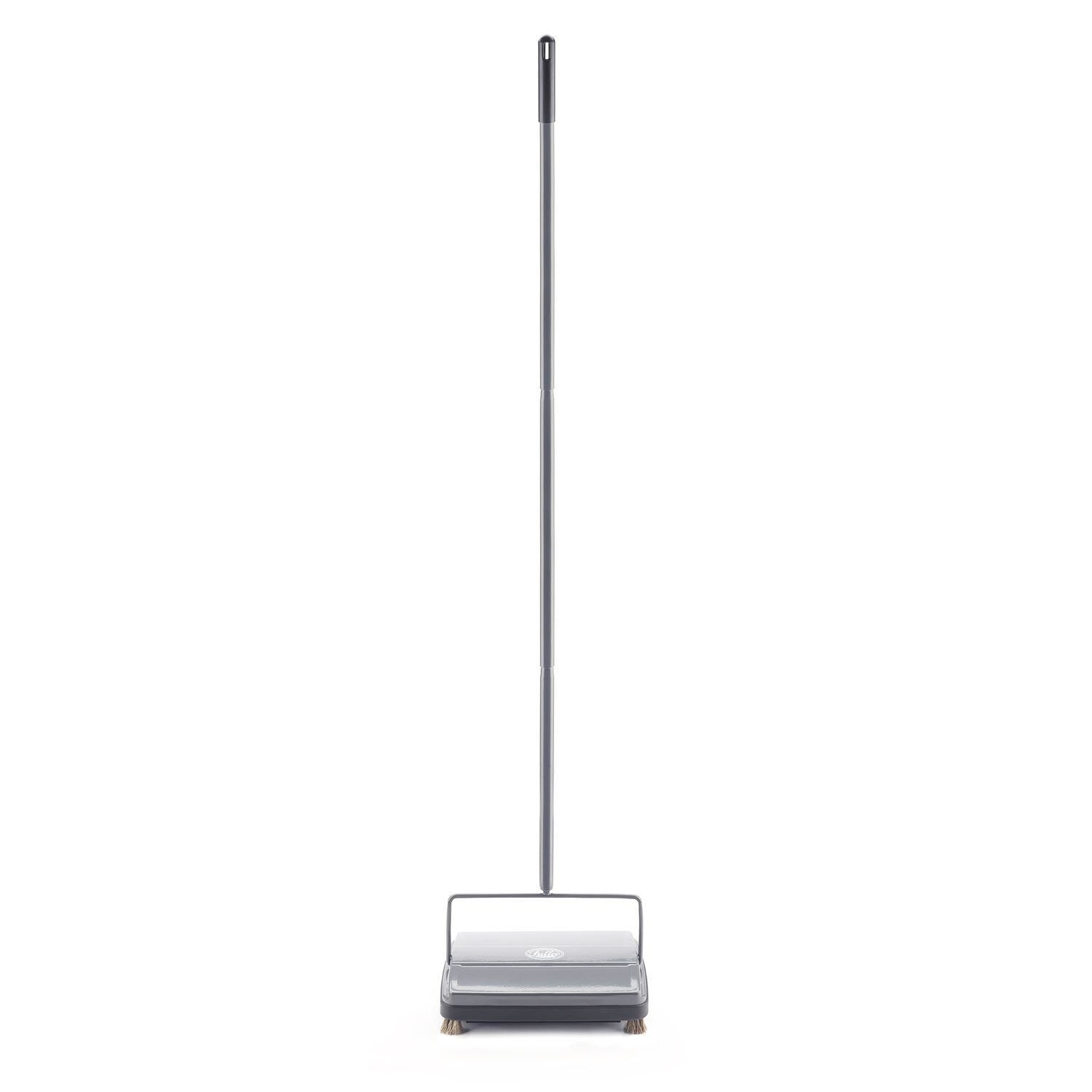 Lightweight 9-Inch Electrostatic Carpet & Floor Sweeper - Gray Cleans All Messes