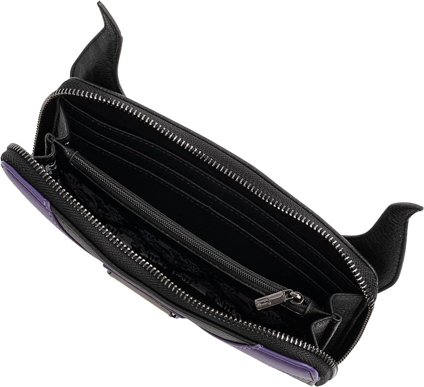 Sleeping Beauty Maleficent Face Wallet - 8 Card Slots & Zippered Coin Pocket