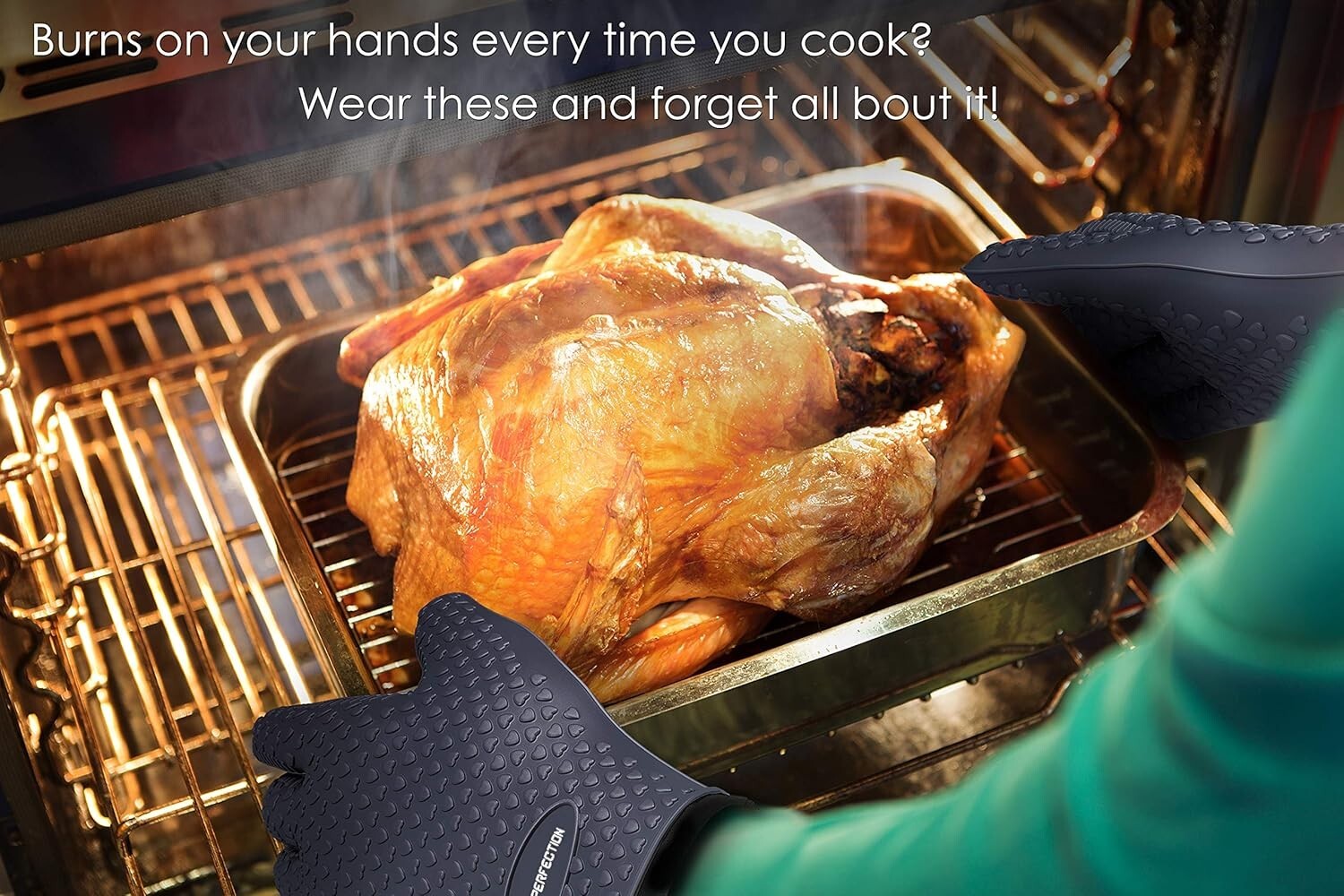 Non-Slip Heat Resistant Grill Gloves for Safe Cooking - Perfect Gift for Chefs