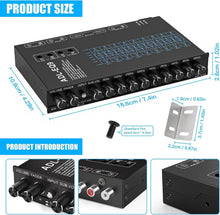 Load image into Gallery viewer, Adjustable 9-Band Car Equalizer with CD/AUX Input &amp; White Light Illumination