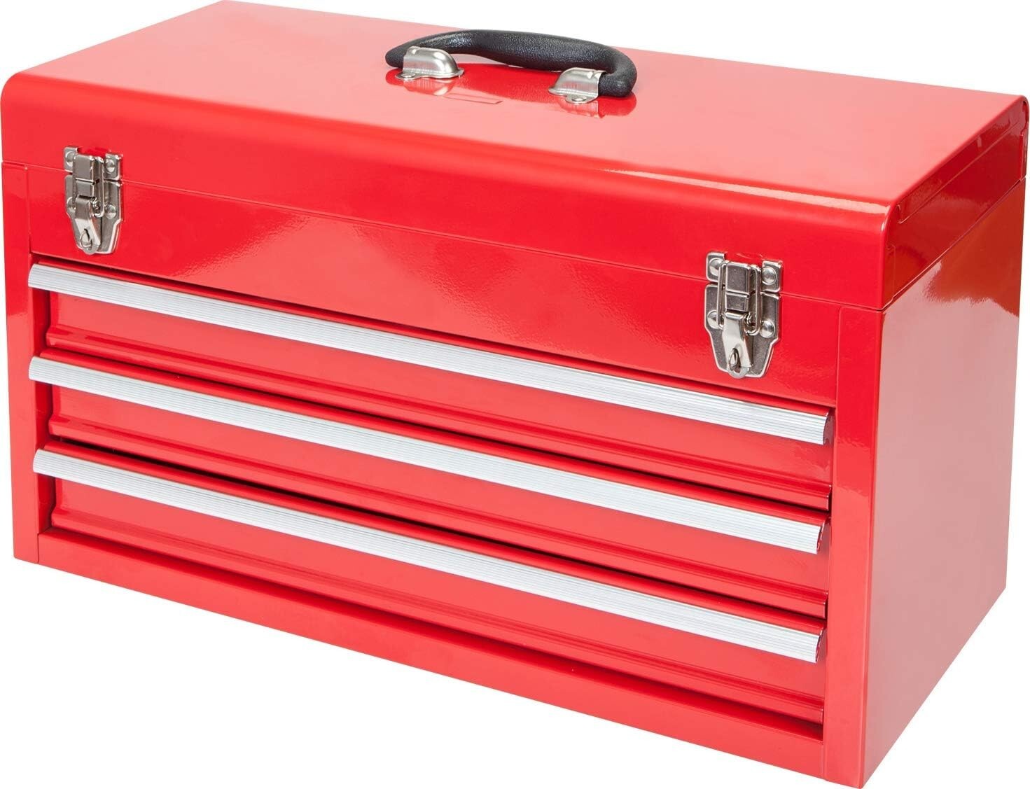 Durable 20-Inch Steel Tool Box with 3 Drawers and Smooth Ball Bearing Operation