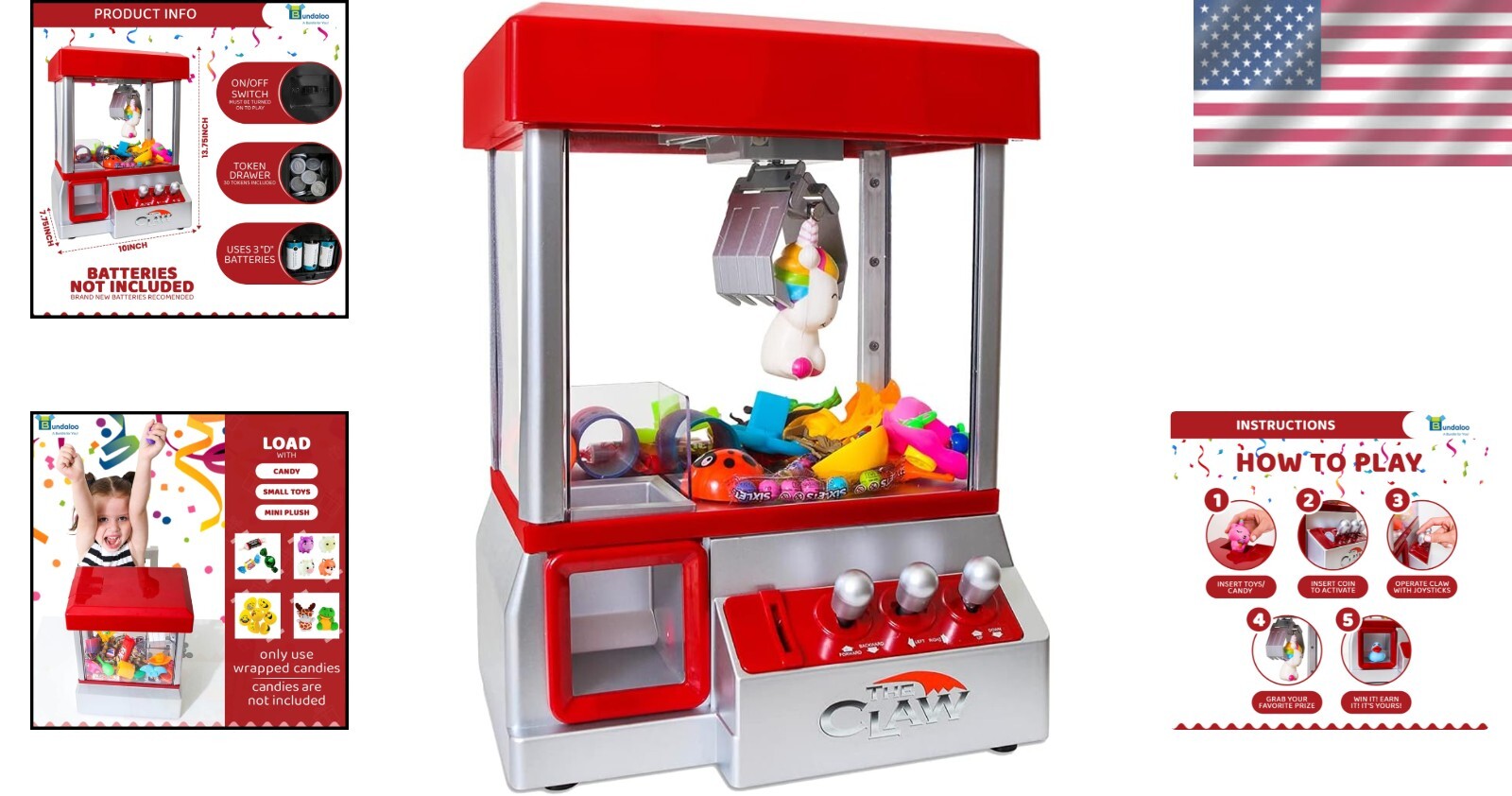 Fun Retro Claw Machine with Sound - Ultimate Home Prize Vending Experience
