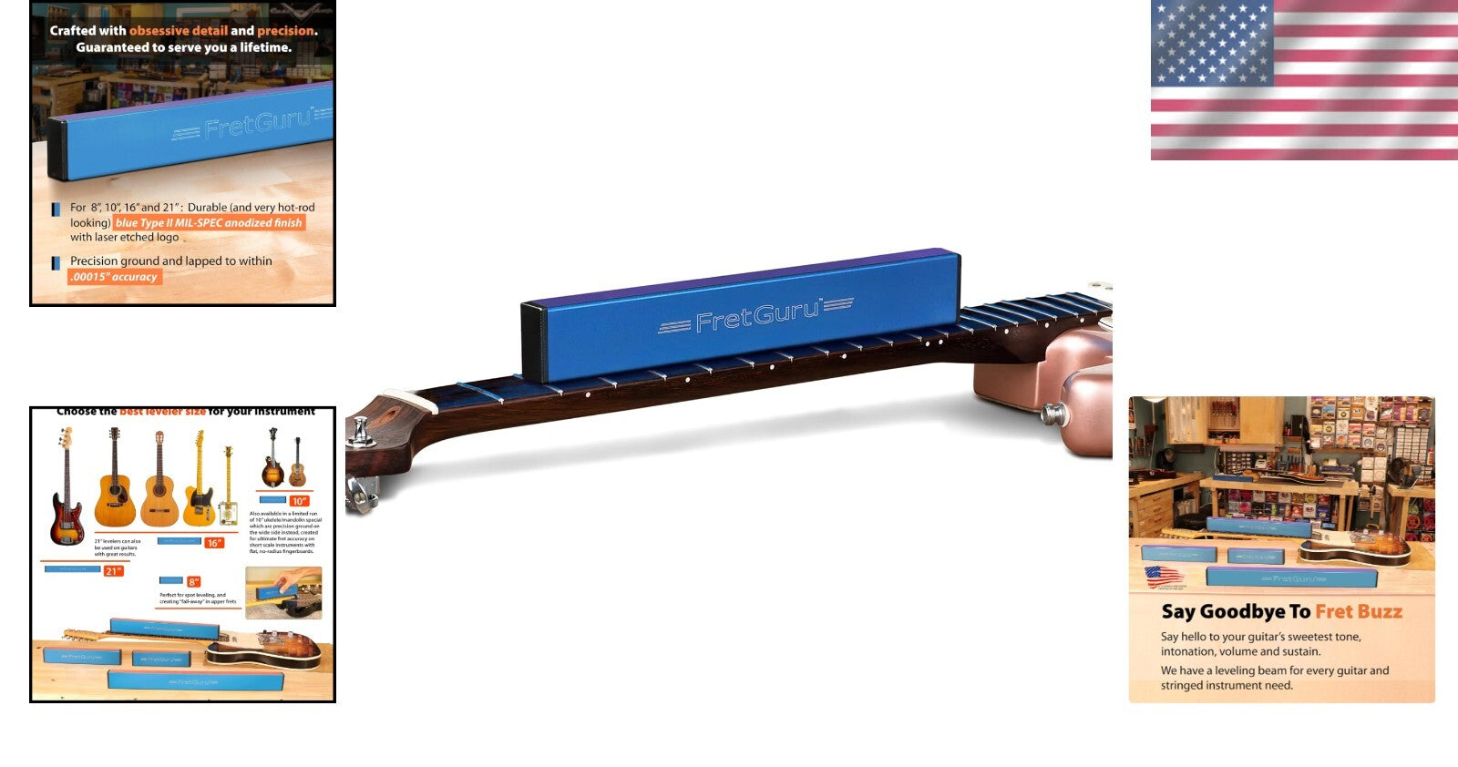 Professional 10" Fret Leveling Beam Tool for Guitar & Short Scale Instruments