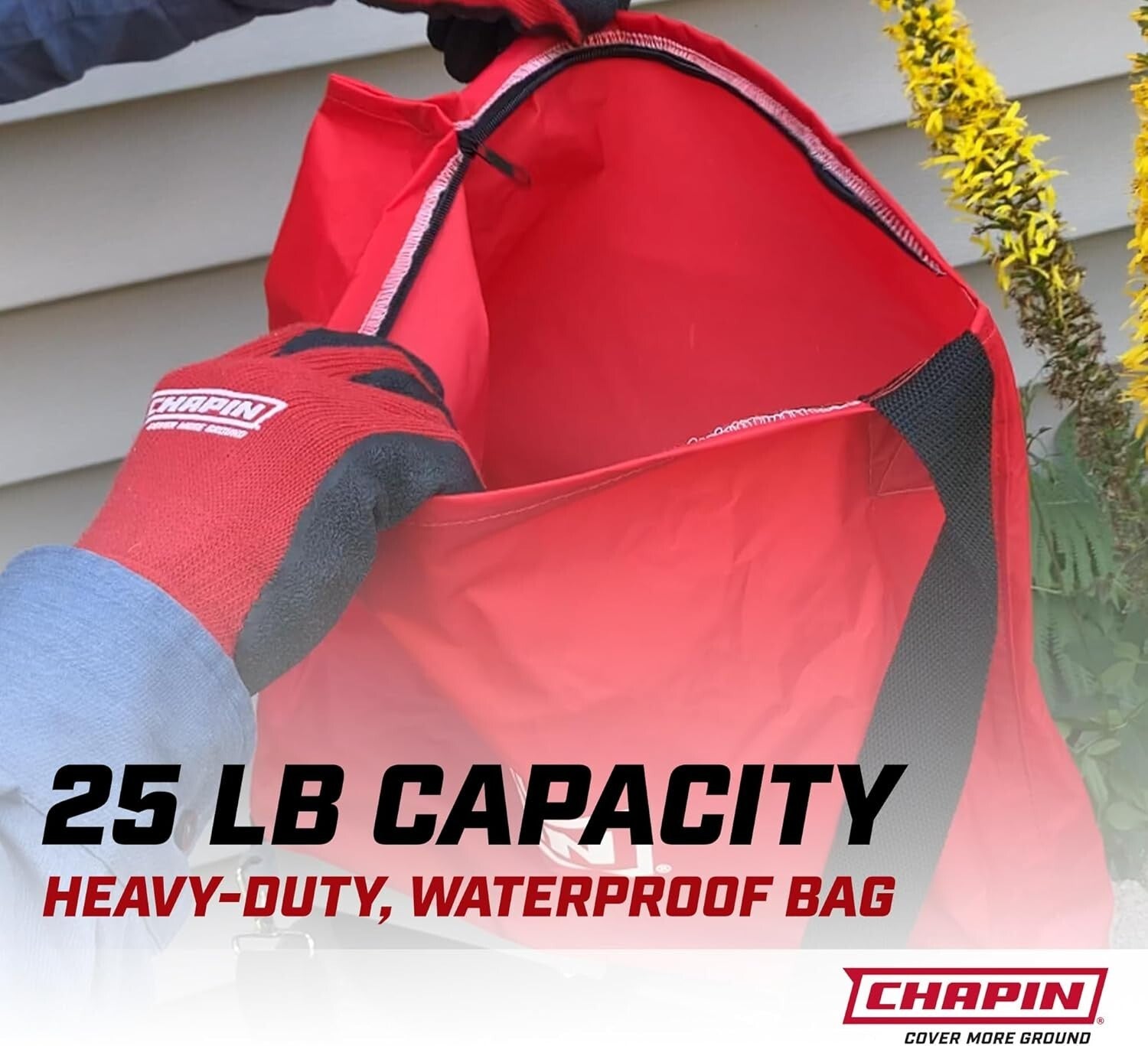 Chapin 25 lb Heavy Duty Waterproof Seed Spreader with Adjustable Shoulder Strap