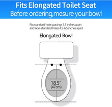 Load image into Gallery viewer, Modern Elongated Toilet Seat with Adjustable Slow Close Hinges - Fits All Brands