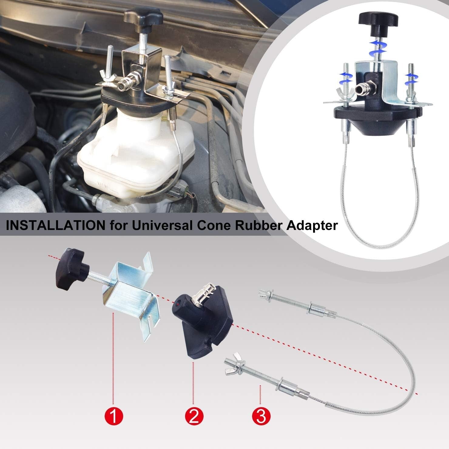 Durable Brake Bleeder Tool Set with Universal Adapters & Oil Collection Bottle