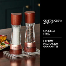 Load image into Gallery viewer, Elegant Rose Gold Salt and Pepper Mill Gift Set with Adjustable Grinding Levels