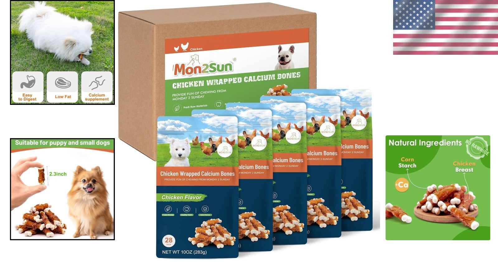 Delicious Calcium Bones for Small Breeds - 28 Count Rawhide-Free Dog Chews