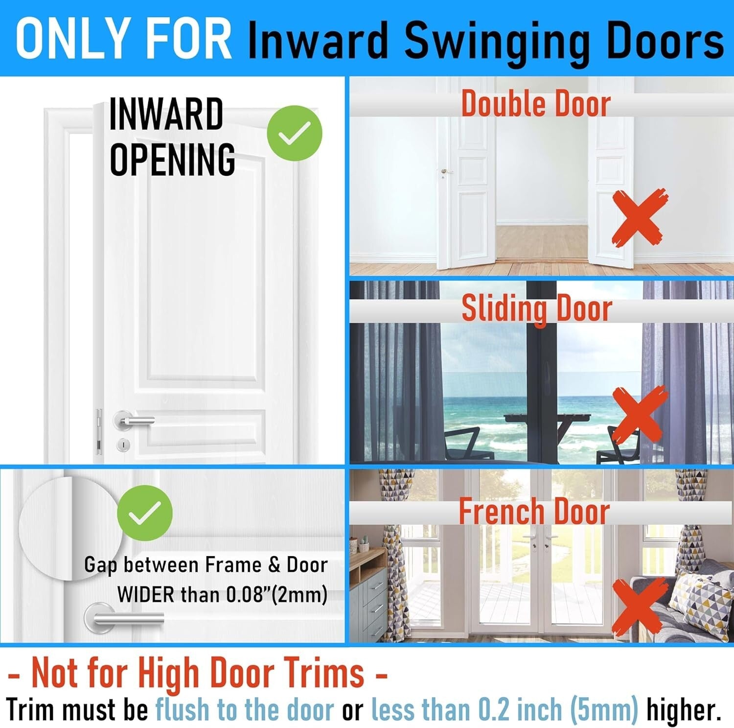 Durable Black Door Lock Latch - 4Pack Childproof Reinforcement for Home Security