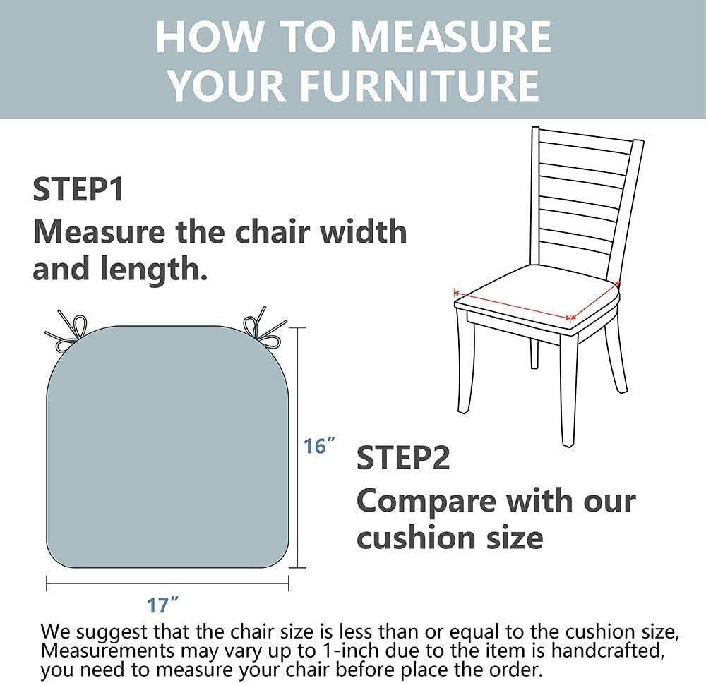 Stylish Grey Strip Seat Cushions for Indoor/Outdoor Chairs - Set of 2 Easy Care