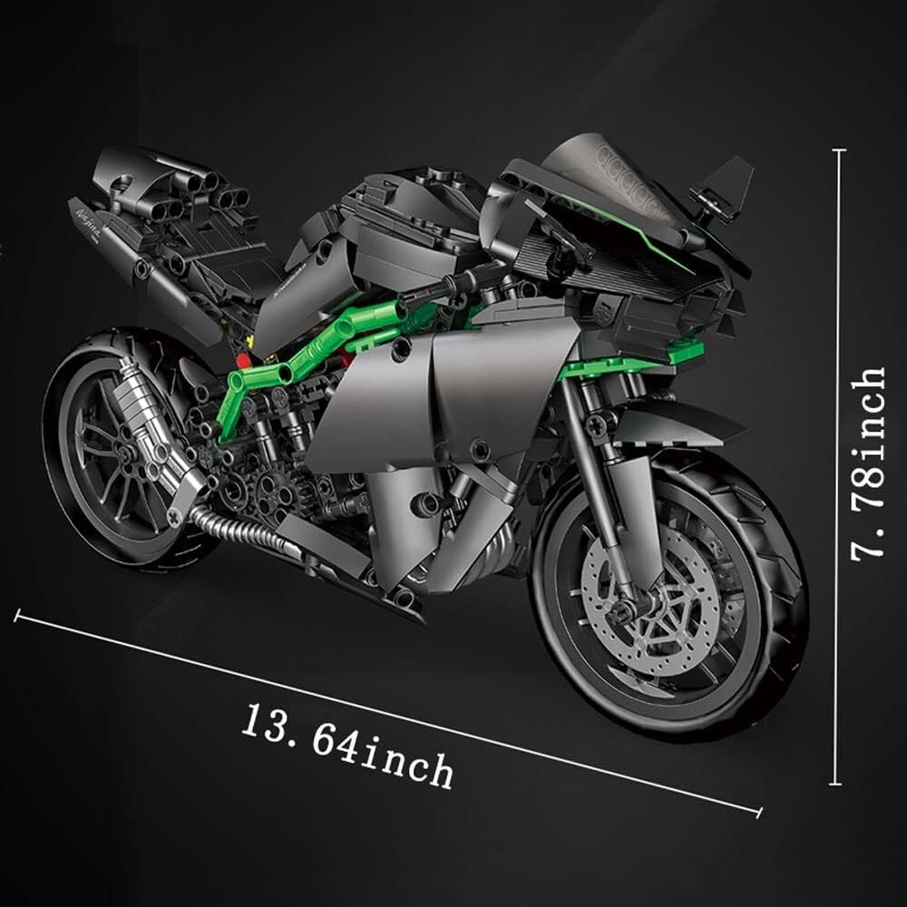 Engaging Kawasaki Motorcycle Building Kit - 888 Pieces for Family Fun & Learning