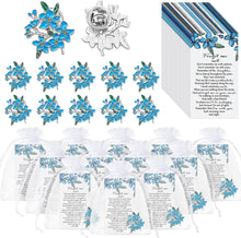 Load image into Gallery viewer, Forget Me Not Memorial Brooches: 90 Sets of Elegant Pins &amp; Thank You Cards