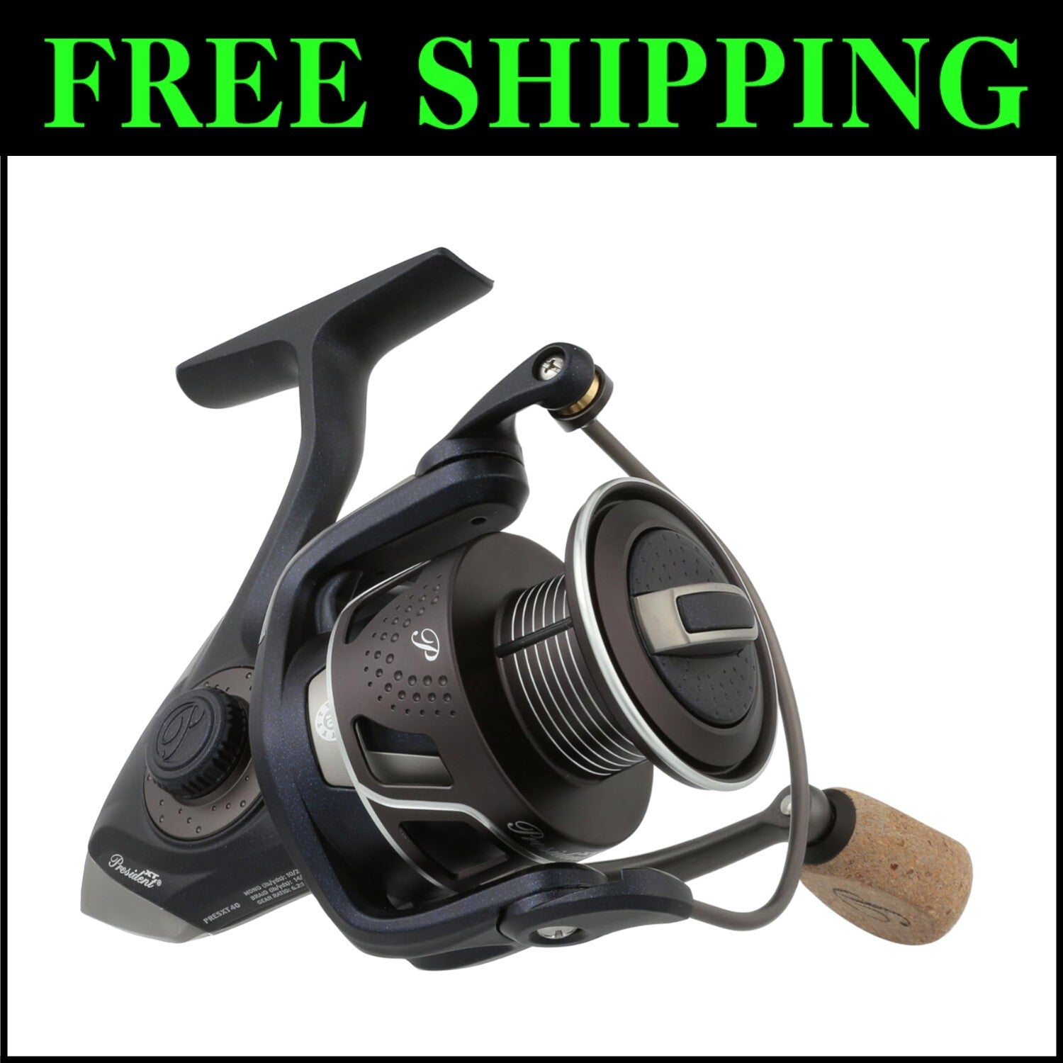Compact President XT Spinning Fishing Reel – 10-Bearing System, Smooth Operation