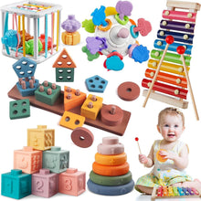 Load image into Gallery viewer, 6-in-1 Montessori Baby Toy Set: Stacking, Sorting &amp; Musical Fun for Infants