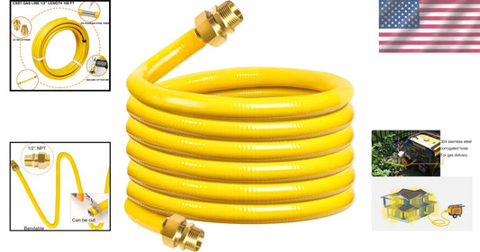 100 Ft Corrugated Stainless Steel Gas Line - Flexible Propane & Natural Gas Pipe