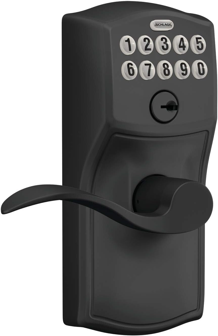 Durable Zinc Keypad Entry Lock - Matte Black Finish for Smooth Operation
