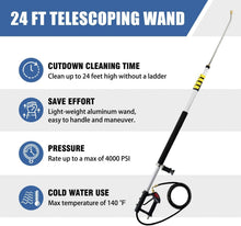 Load image into Gallery viewer, Lightweight 24 FT Pressure Washer Extension Wand with Ergonomic Grip and Nozzles