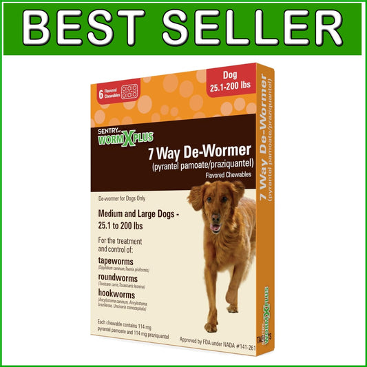All Life Stages SENTRY 7 Way Dewormer for Large Dogs - Easy Chewable Tablets