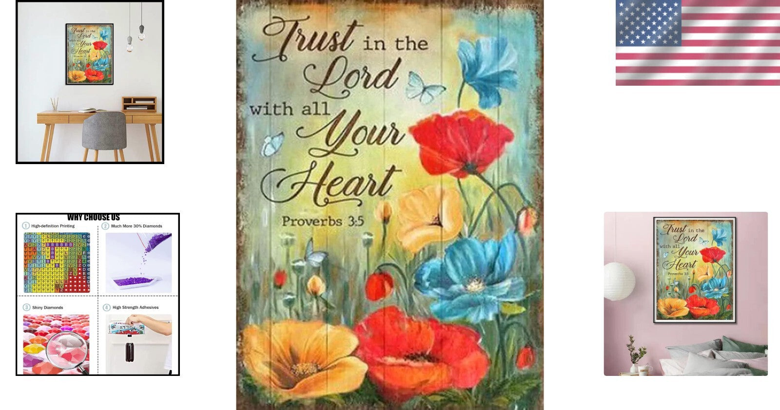 5D Bible Verse Diamond Painting Kit for Adults - Elegant Home Wall Art 12x16
