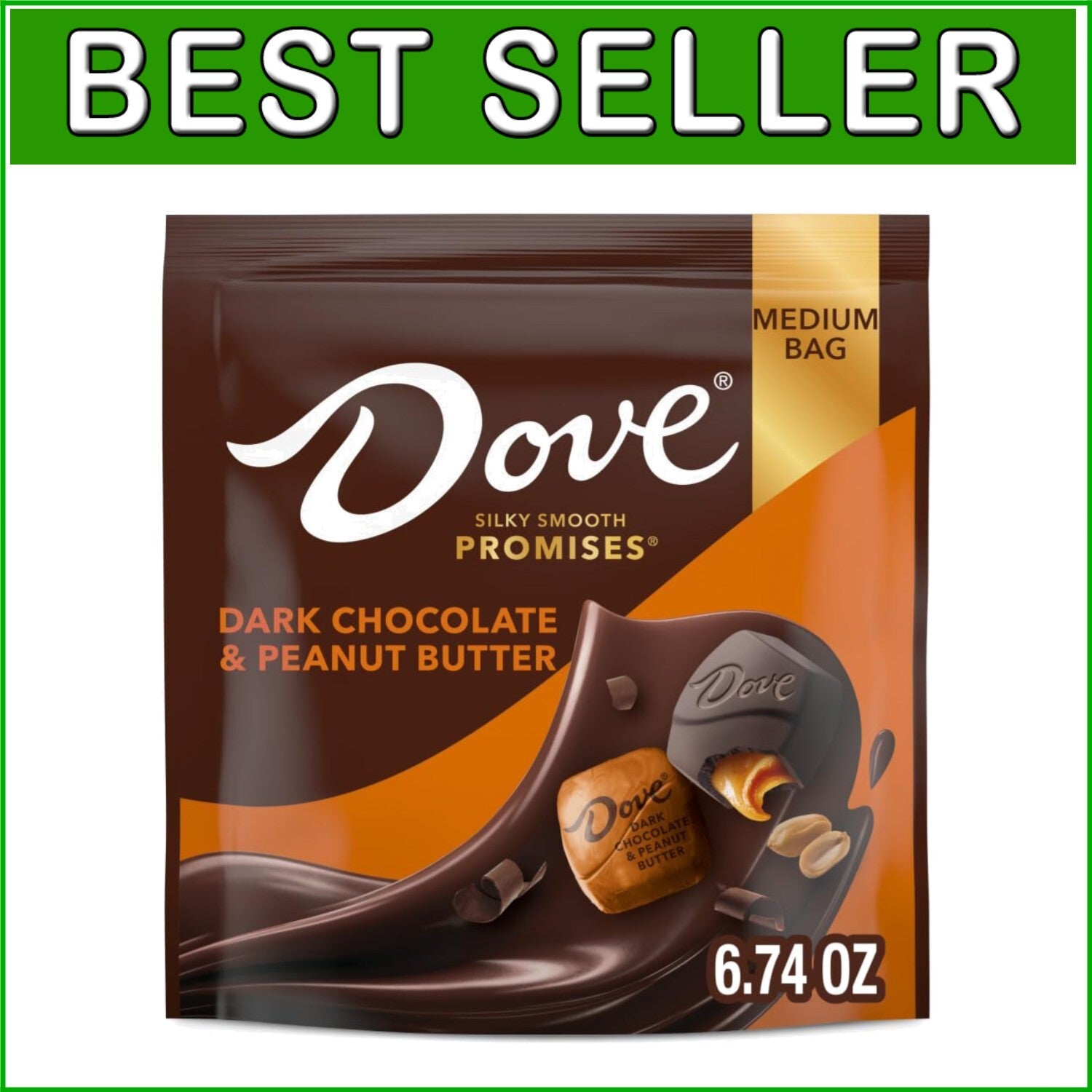 8-Pack PROMISES Dark Chocolate & Peanut Butter - Special Message Candy for Moms