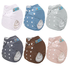 Load image into Gallery viewer, Washable Baby Diapers with 12 Inserts - 6 Pack in Trendy Colors - Unisex Design