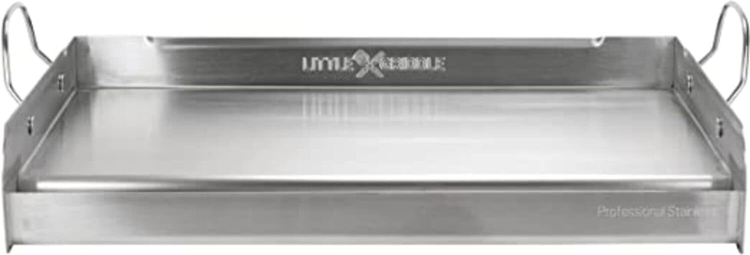 Portable Stainless Steel Griddle with Removable Handles - Ideal for Camping