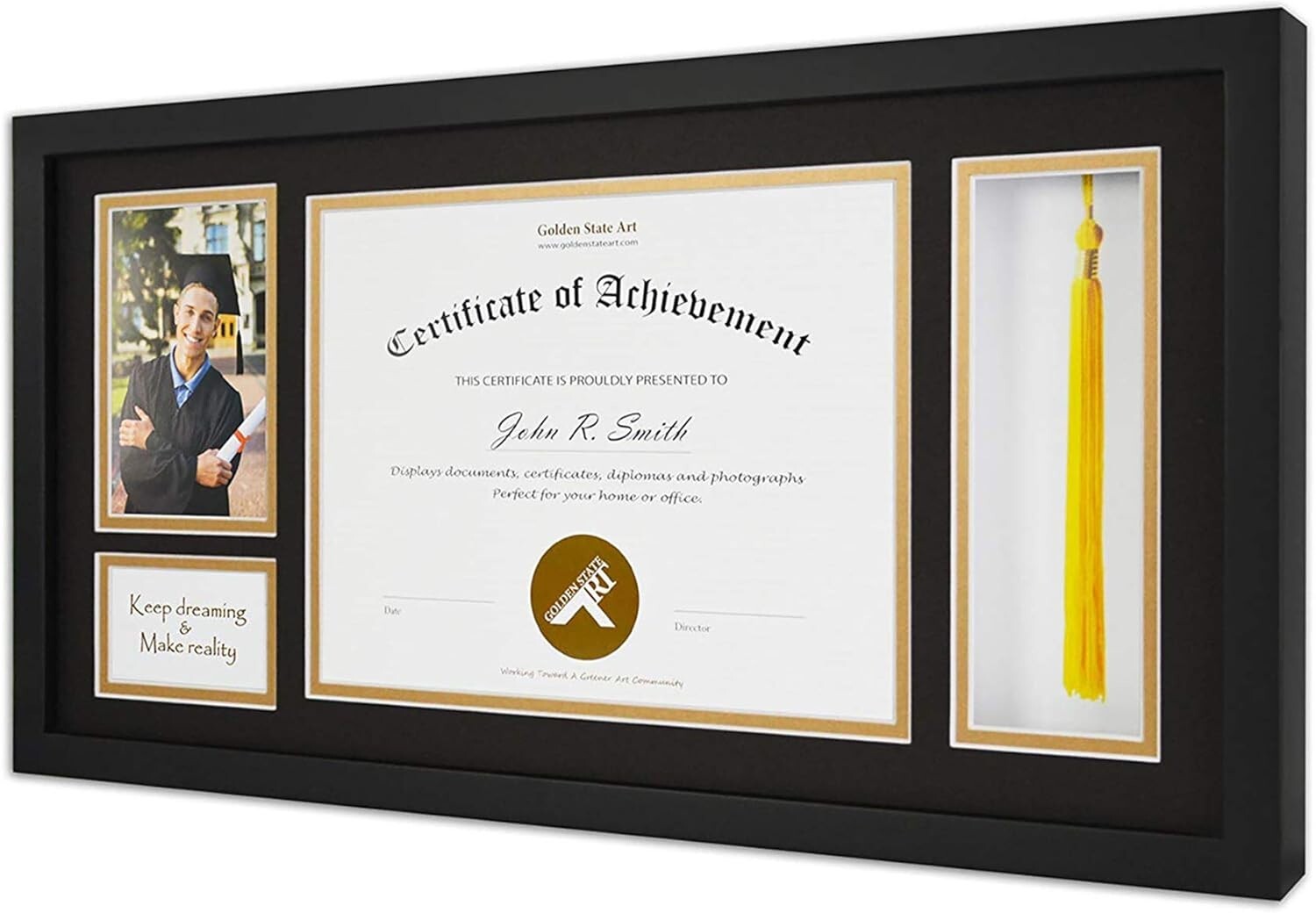 11x22 Premium Graduation Frame with Dual Openings - Photo & Keepsake Holder