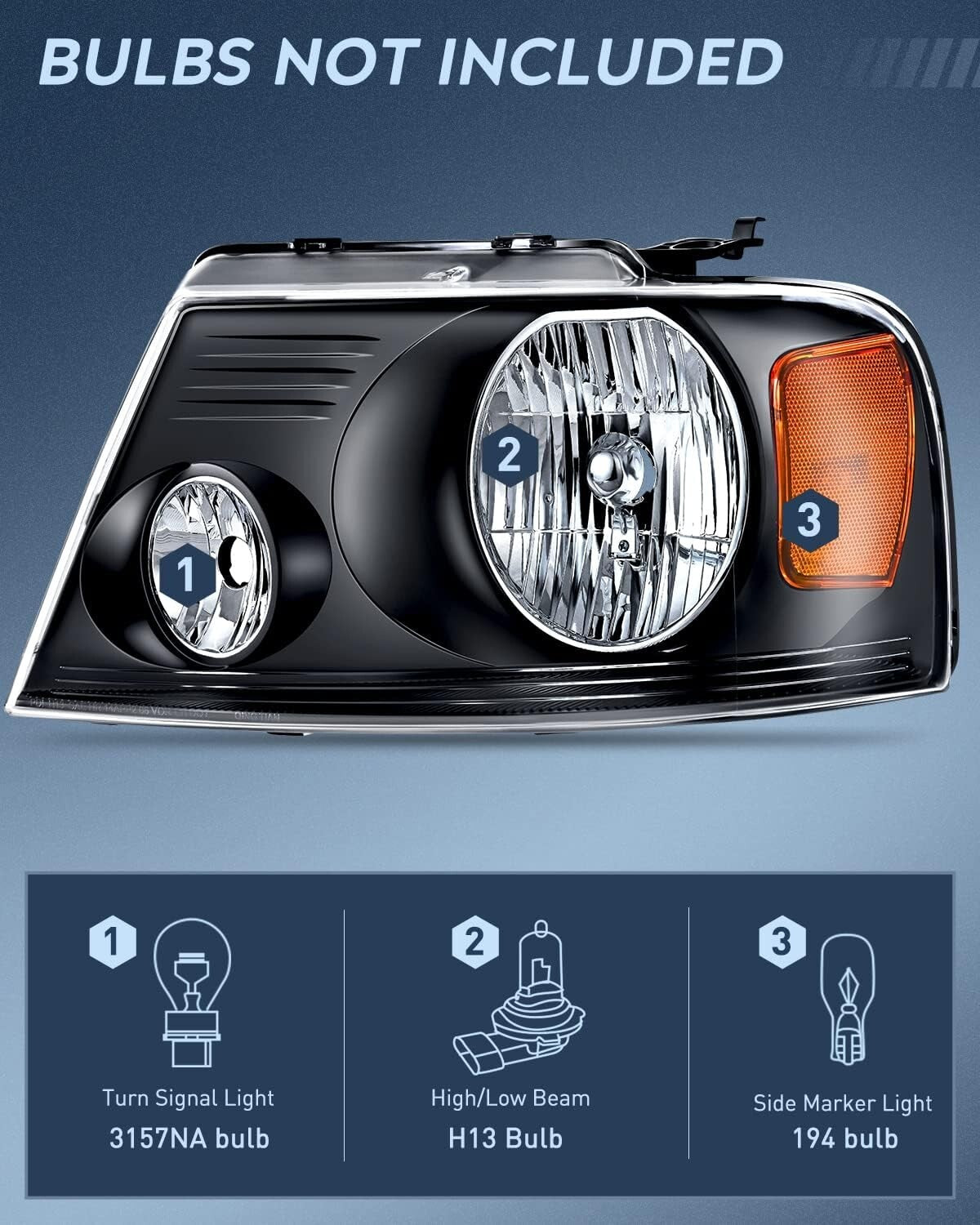 DOT Compliant 2004-2008 F150 Headlight Assembly - Easy Installation & Waterproof