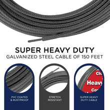 Load image into Gallery viewer, 150ft Heavy Duty PVC Coated Clothesline - Galvanized Steel Wire for Outdoors