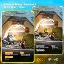 Load image into Gallery viewer, Portable 9-Inch Solar Fan with Adjustable Height &amp; Bladeless Design for Outdoors