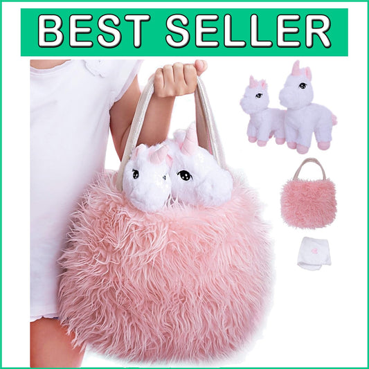 Deluxe Unicorn Plush Set with XL Carrier & Blanket - Perfect Gift for Girls 3-8