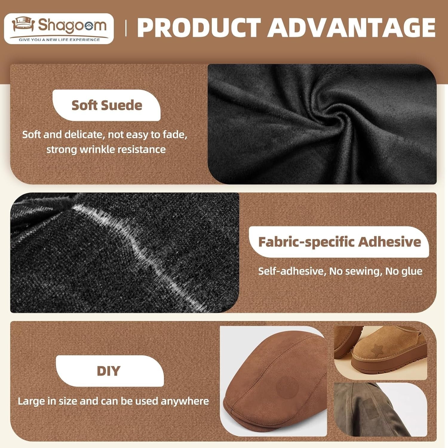 Self-Adhesive Suede Repair Patch - 17X158 Inches for Furniture and Clothing