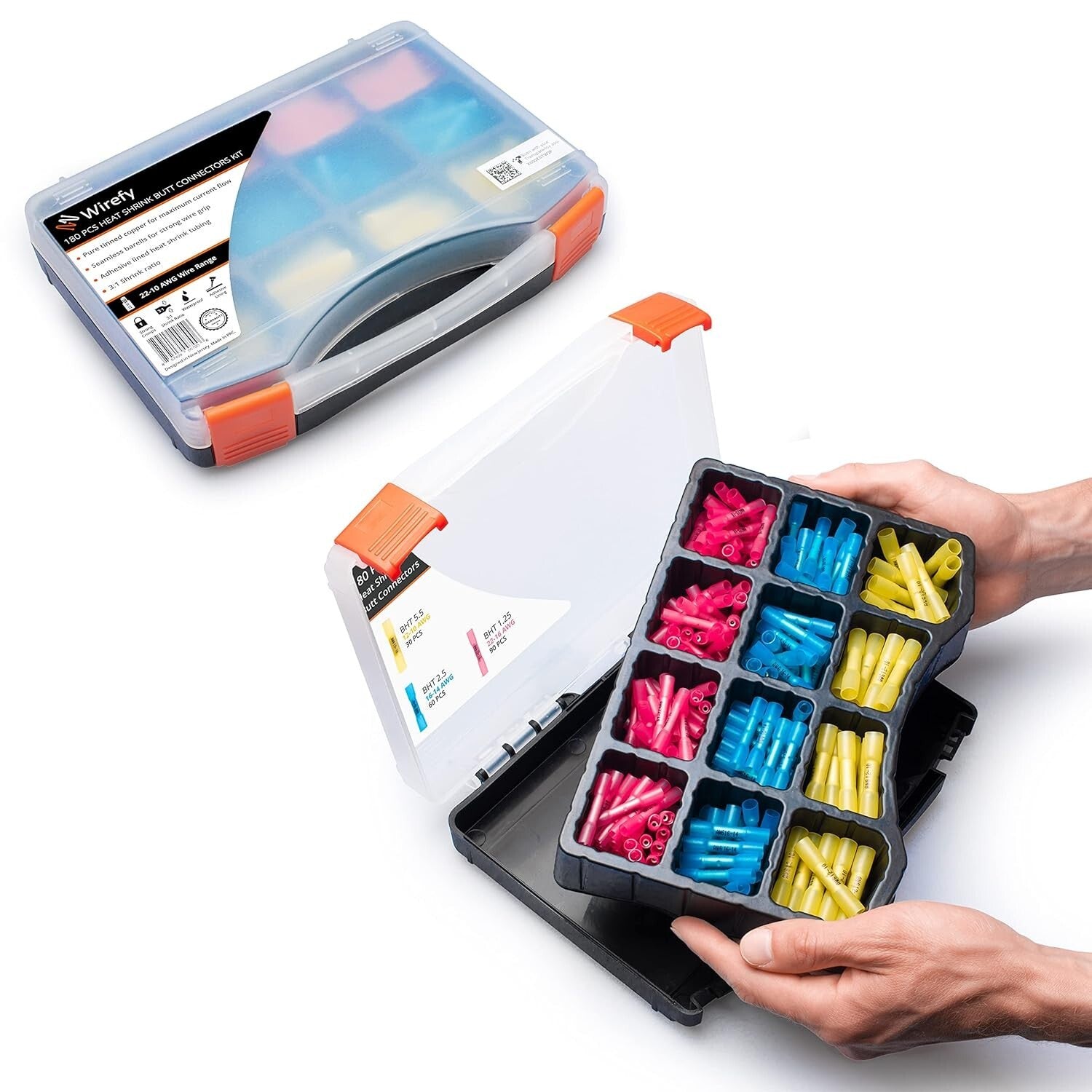 180 PCS Assorted Heat Shrink Wire Splice Connectors - Marine and Automotive Use