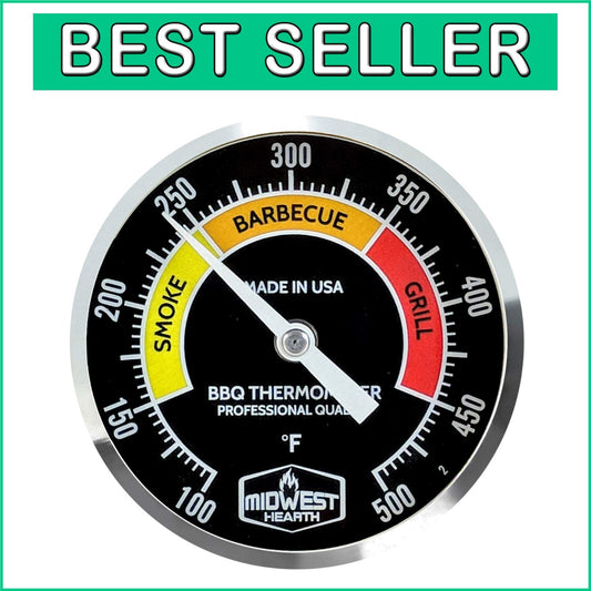 2" Analog BBQ Grill Thermometer in Stainless Steel - High-Accuracy Design