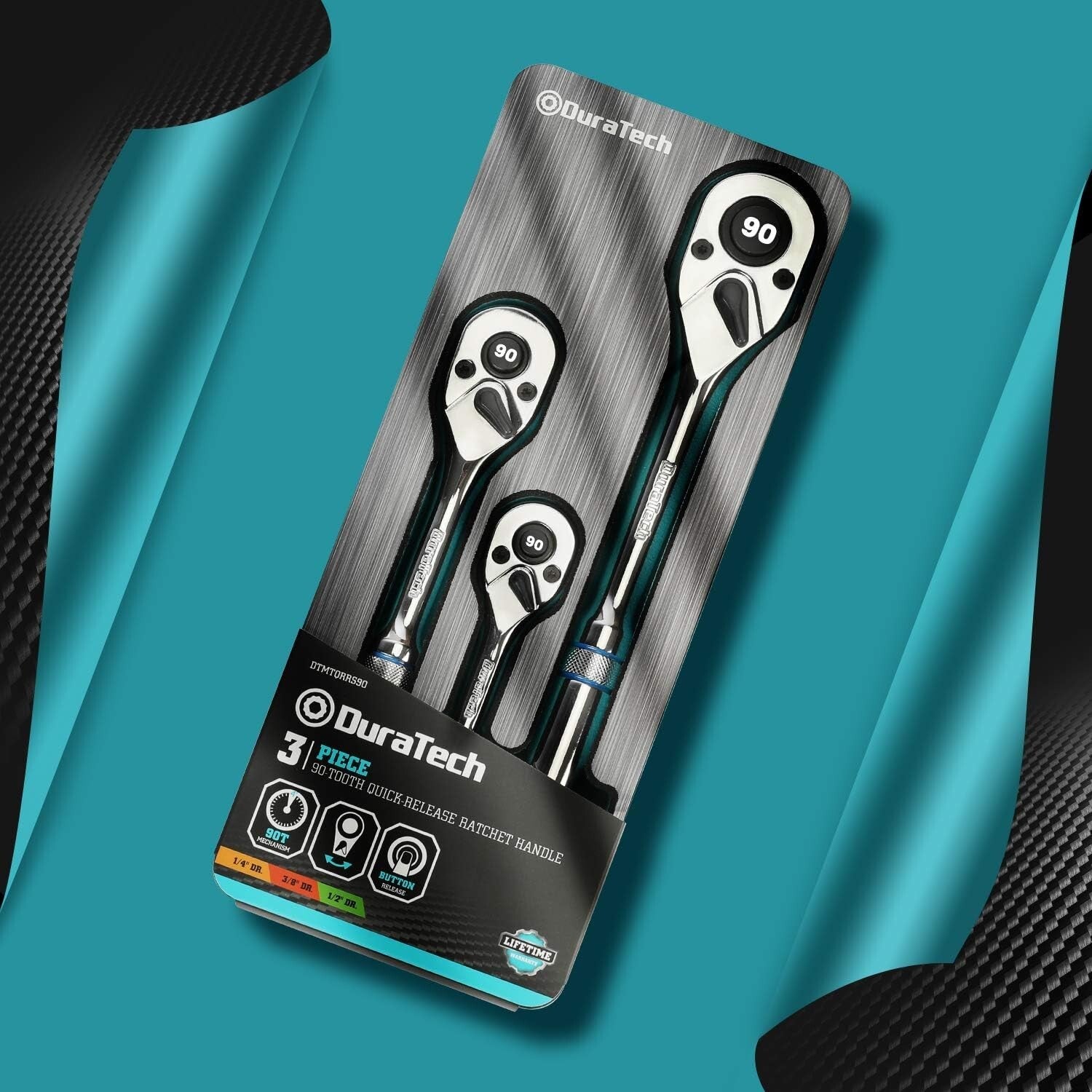 Efficient 3-Piece Ratchet Set with EVA Storage Tray - Perfect for Home & Auto