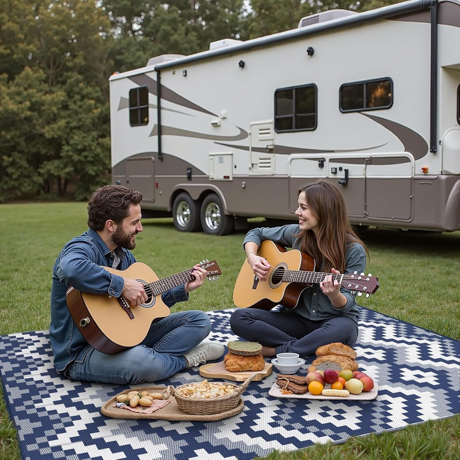 Elegant 5'x8' Waterproof Outdoor Area Rug - Perfect for Patios and Balconies