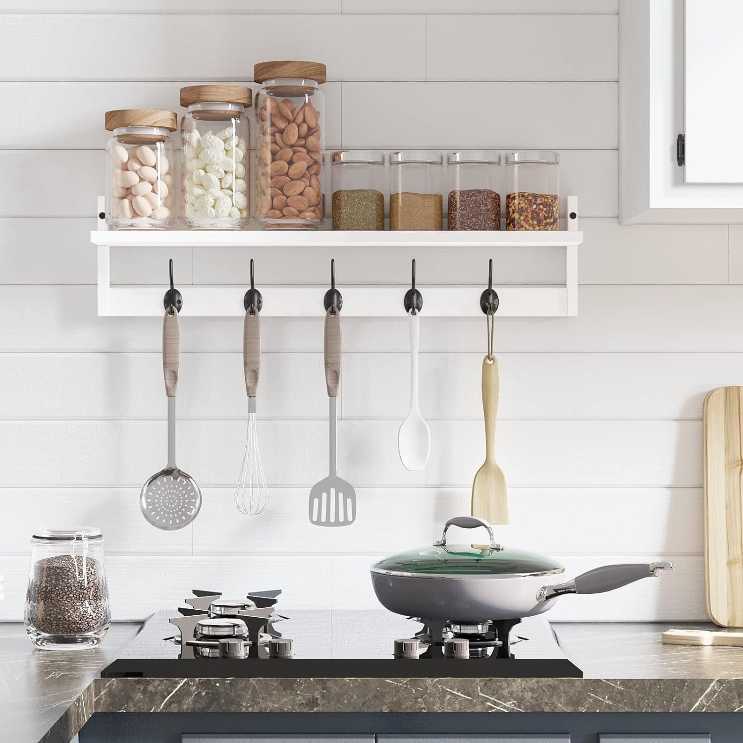 Versatile Wall-Mounted Coat Rack with Shelf - Ideal for Entryways & Bathrooms