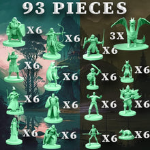 Load image into Gallery viewer, 93-Pc Mythical Heroes Mini Figure Set for Epic D&amp;D Adventures - 16 Designs