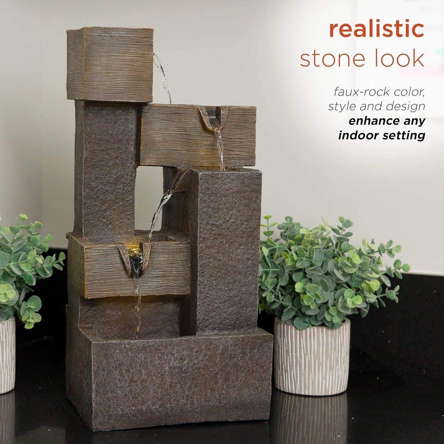 Durable 19" LED Illuminated Water Fountain – Perfect for Indoor & Outdoor Use