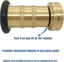 Load image into Gallery viewer, 1-1/2" NST/NH Brass Fire Hose Spray Nozzle - Durable Adjustable Jet Fog Nozzle