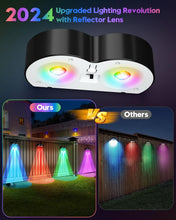 Load image into Gallery viewer, Upgraded 8-Pack Solar Fence Lights with Spot Lenses &amp; Color Modes for Outdoors