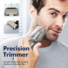 Load image into Gallery viewer, Electric Cordless Beard Trimmer with Vacuum &amp; 2 Comb Attachments - Travel Ready