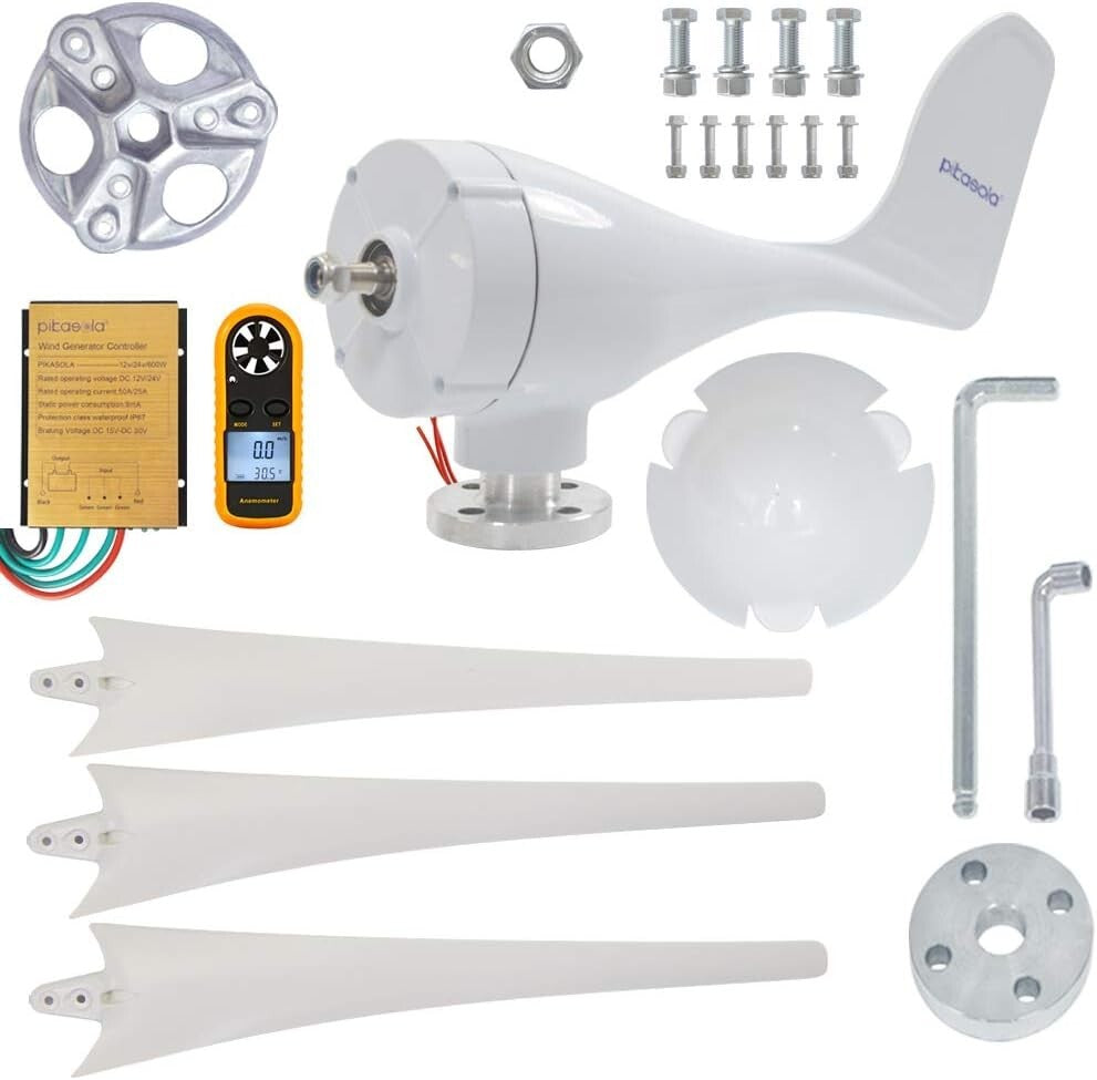 Lightweight 400W Wind Generator with Yaw System - Perfect for Wind-Solar Hybrid