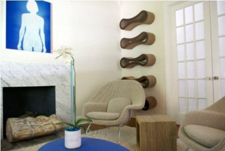 Large Indoor Cat Lounge and Scratcher with Catnip - Sustainable Cardboard Design